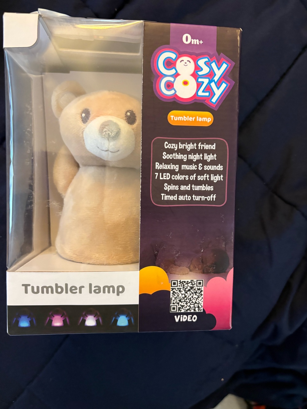 Tumbler Lamp Plush Bear Night Light - Beige